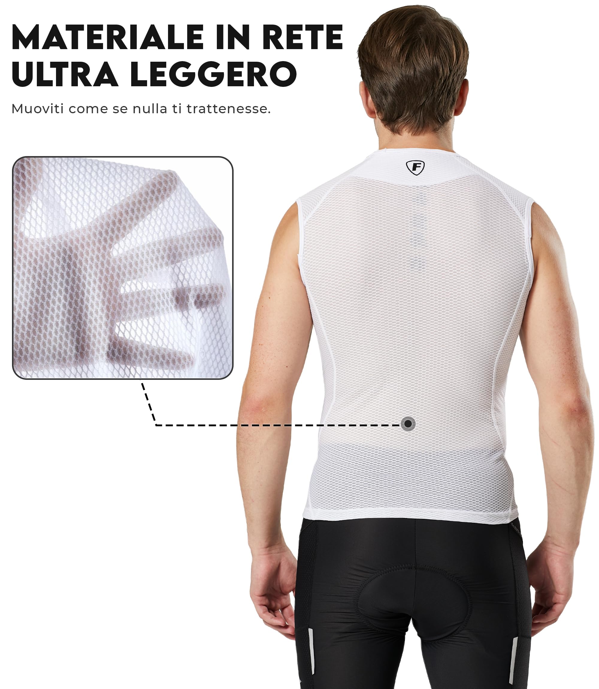 FDX Canotta Intima Estiva da Uomo in Rete Traspirante e Ultraleggera – Maglia Ciclismo antiodore per Corsa, Palestra, Allenamento ed Escursionismo
