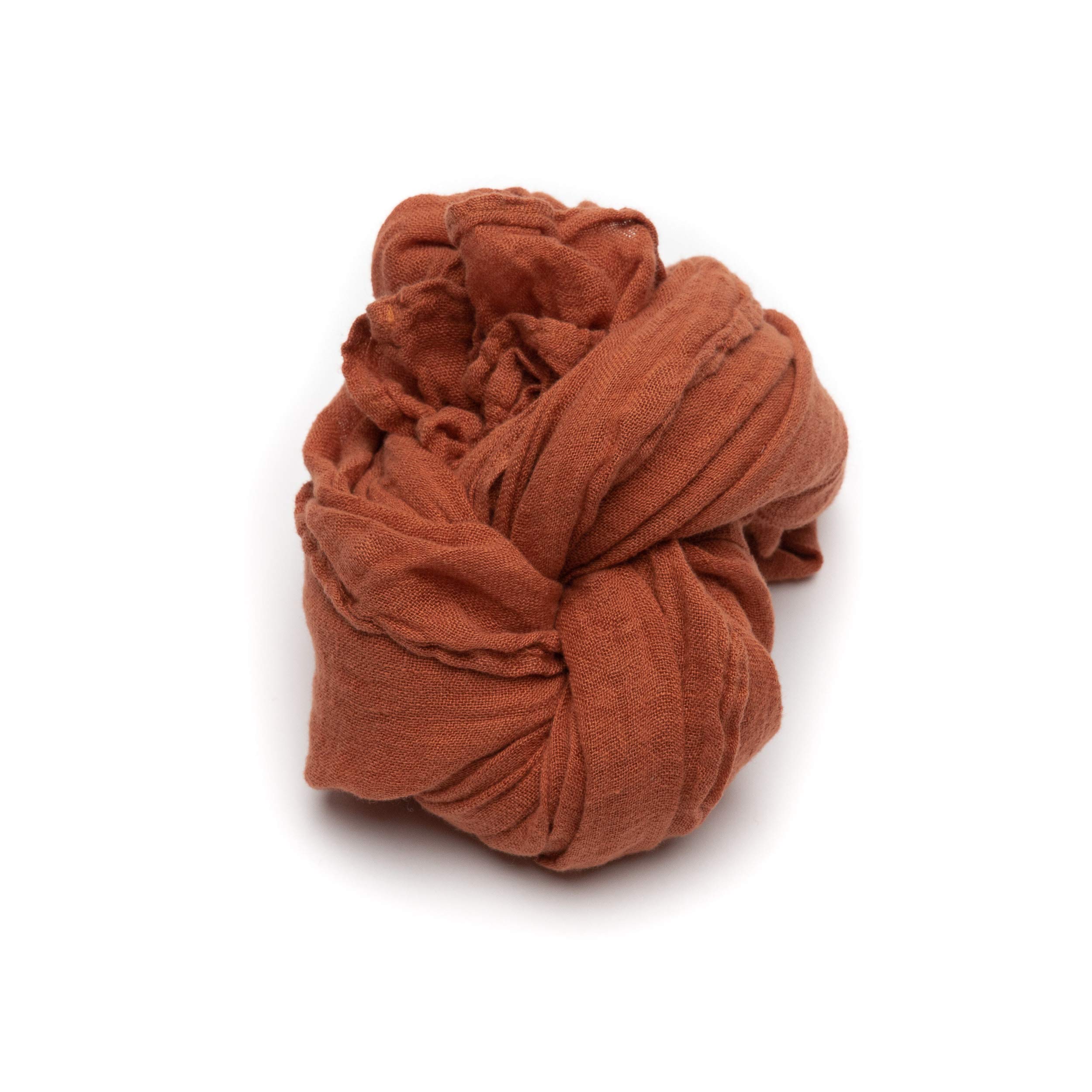 LinenMe 100% Linen Scarf for Women Men Unisex Garza 70 x 200 cm, Summer Shawl Lightweight Soft Breathable Comfortable, Brick