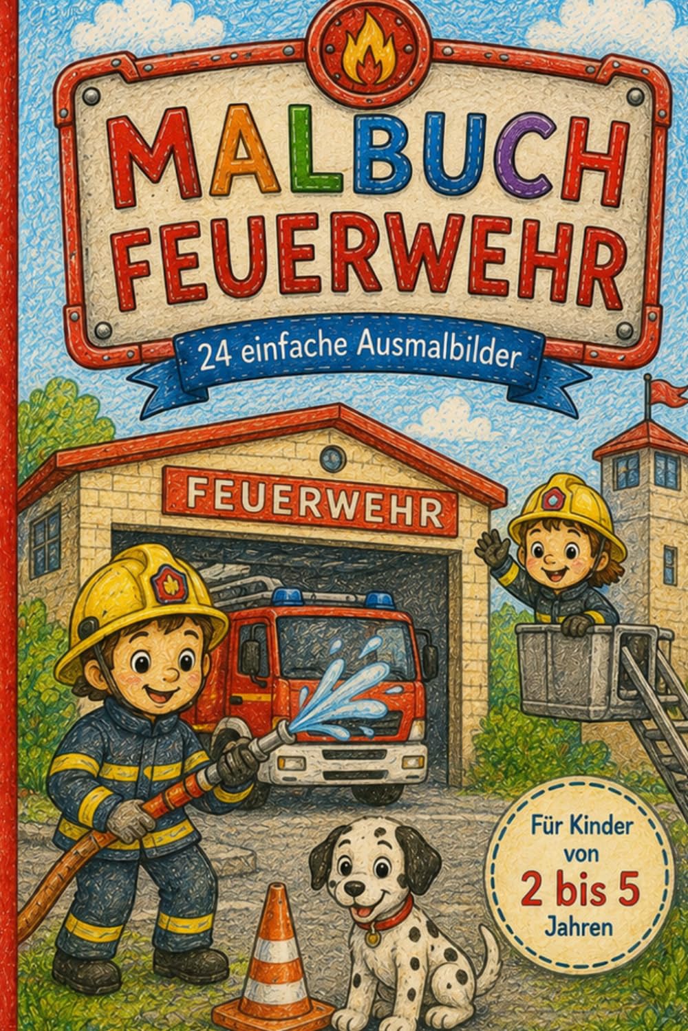 Malbuch Feuerwehr: 24 einfache Ausmalbilder (Malbücher)
