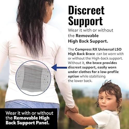 Miniatura 3 de CompressRx Universal LSO - Soporte de espalda alta, cinturón de soporte lumbar, entrenador de cintura, corrector de postura para mujeres y hombres,