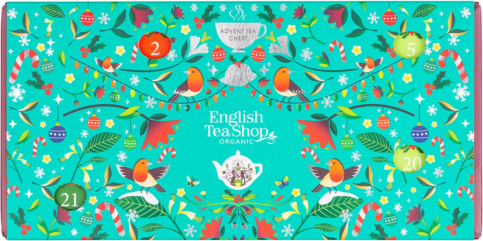 English Tea Shop Organic Advent Calendar Chest - 25 Pyramid Tea Bags