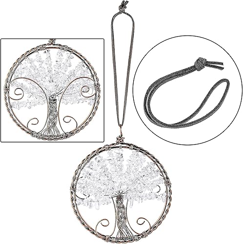 Miniatura 5 de rockcloud Adorno colgante hecho a mano del árbol de la vida, piedras curativas de reiki, para colgar en la pared, para el hogar, oficina, decoración