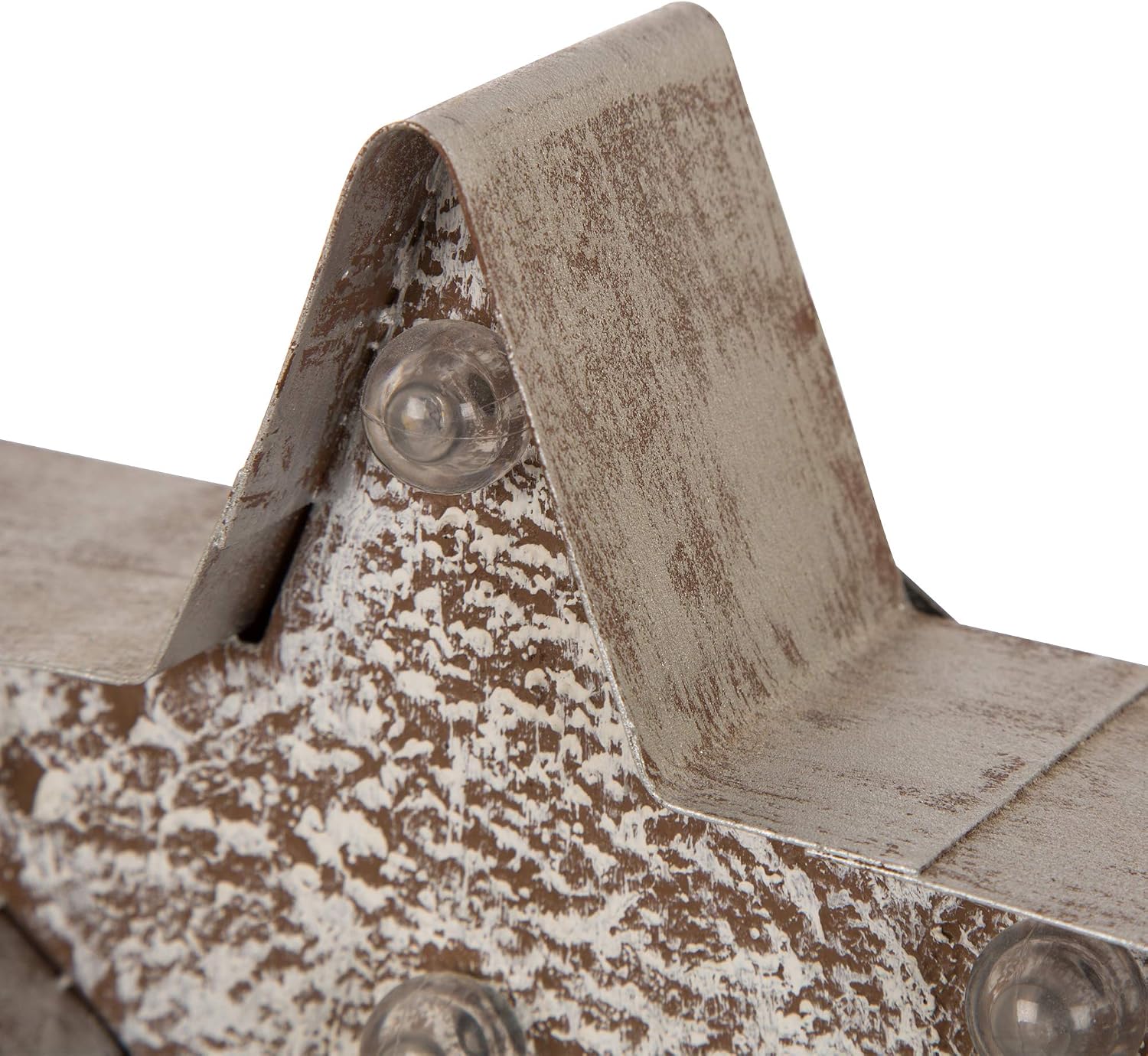 glitzhome Rustic Style LED Light Stocking Holder Galvanized Seasonal Home Decor Star, 7.5" H