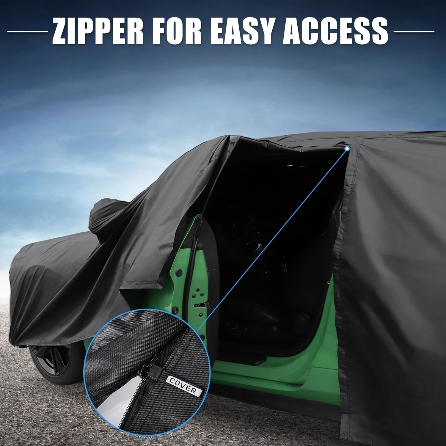 X AUTOHAUX Car Cover for Kia Soul 2009-2025 210D-PU Outdoor Full Car Cover All Weather with Door Zipper for Waterproof Windproof Sun Rain Snow Protection