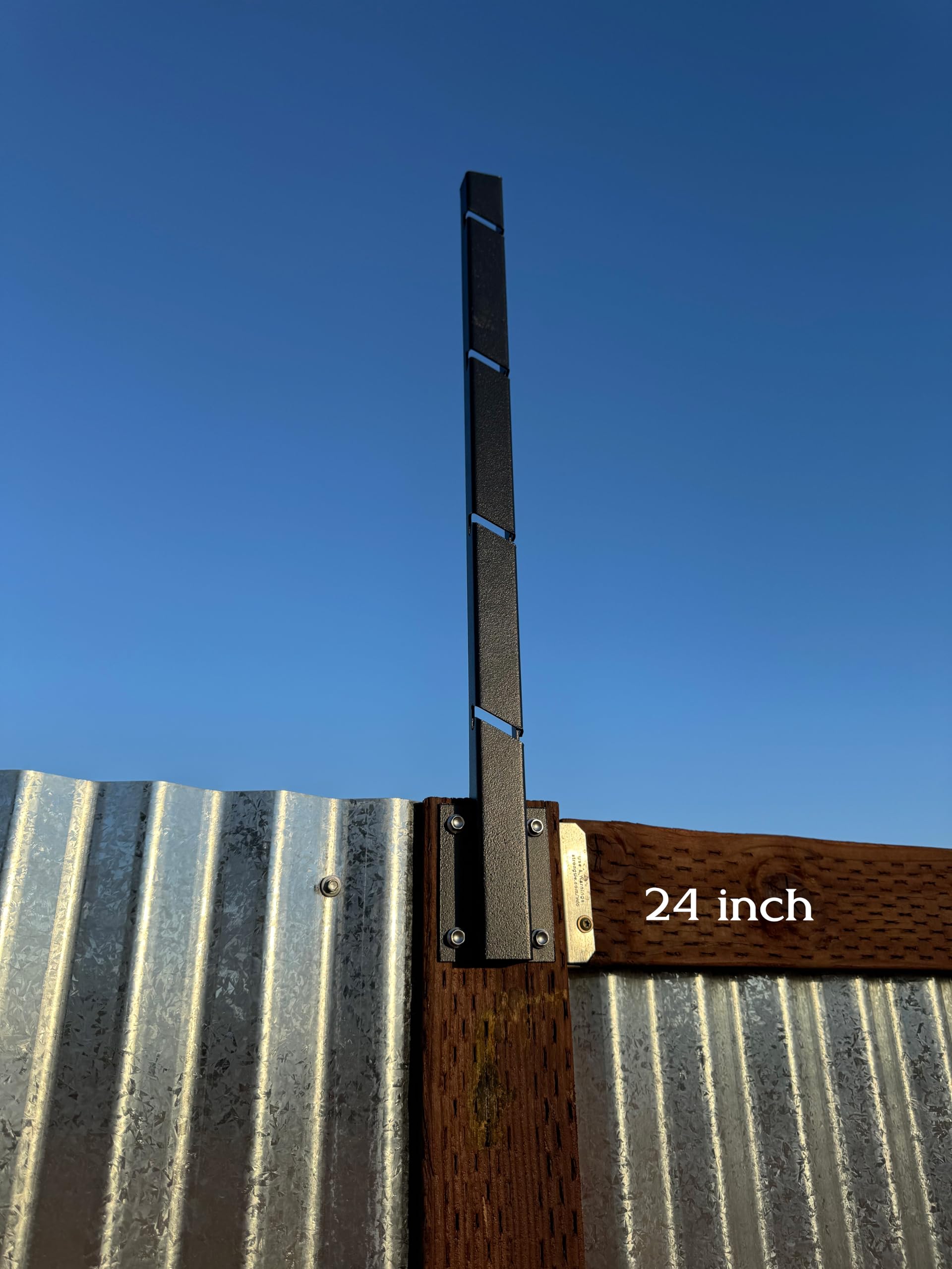 8 Pack Fence Post Extender, 24" Fence Barbed Wire Extend Arm for Outdoor Fences to Increase Height, Protect Privacy and Pets Jumping Off Wooden Concrete Wall