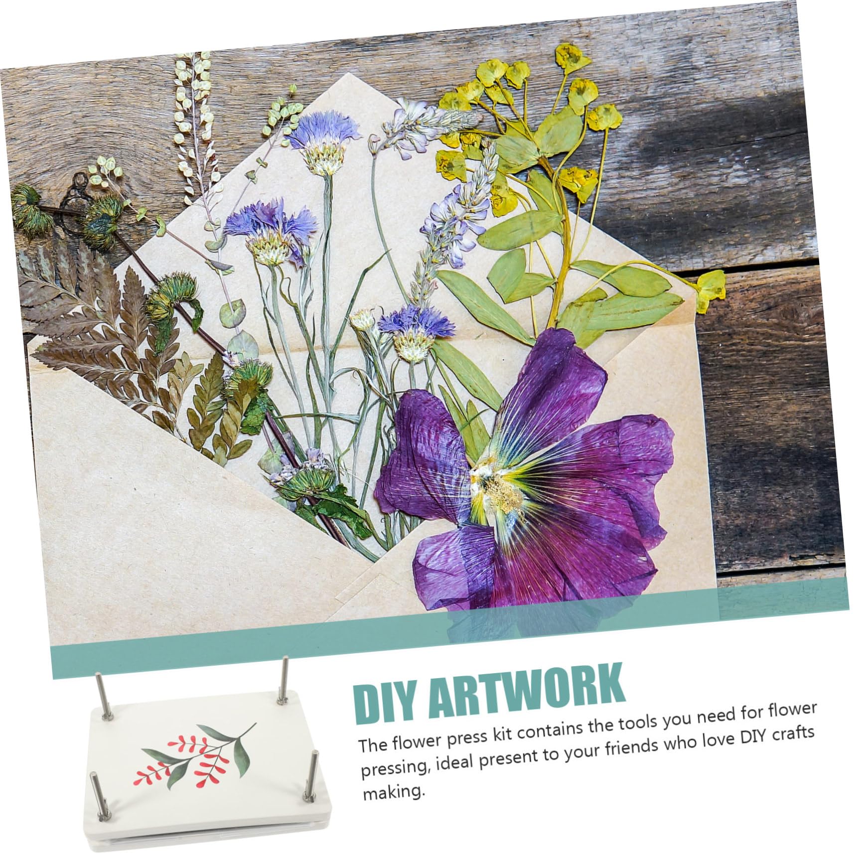 HAPINARY Blumenpress Satz Holz Klein mit Stabiler Platte Selbstgemacht Pflanzenpresse für Basteln Scrapbooking und Naturentdeckung