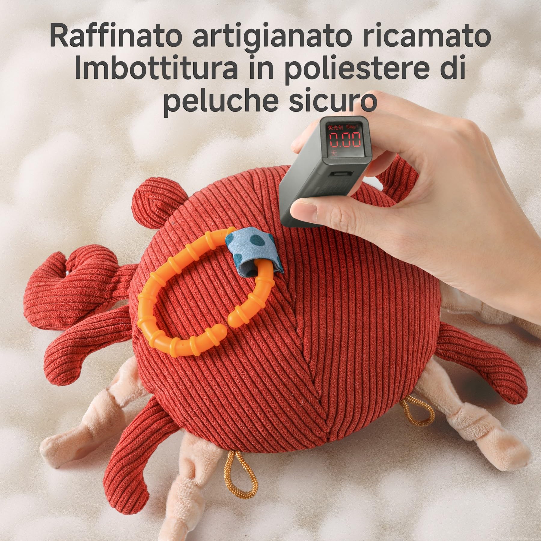 TUMAMA Giochi Passeggino Per Neonato 0 3 4 6 9 12 Mesi, Gioco Montessori Sensoriali Sonaglio Per Neonati Accessori Con Specchio, Peluche Granchio Giocattoli Per Culla Carrozzina Femmina Maschio Regalo
