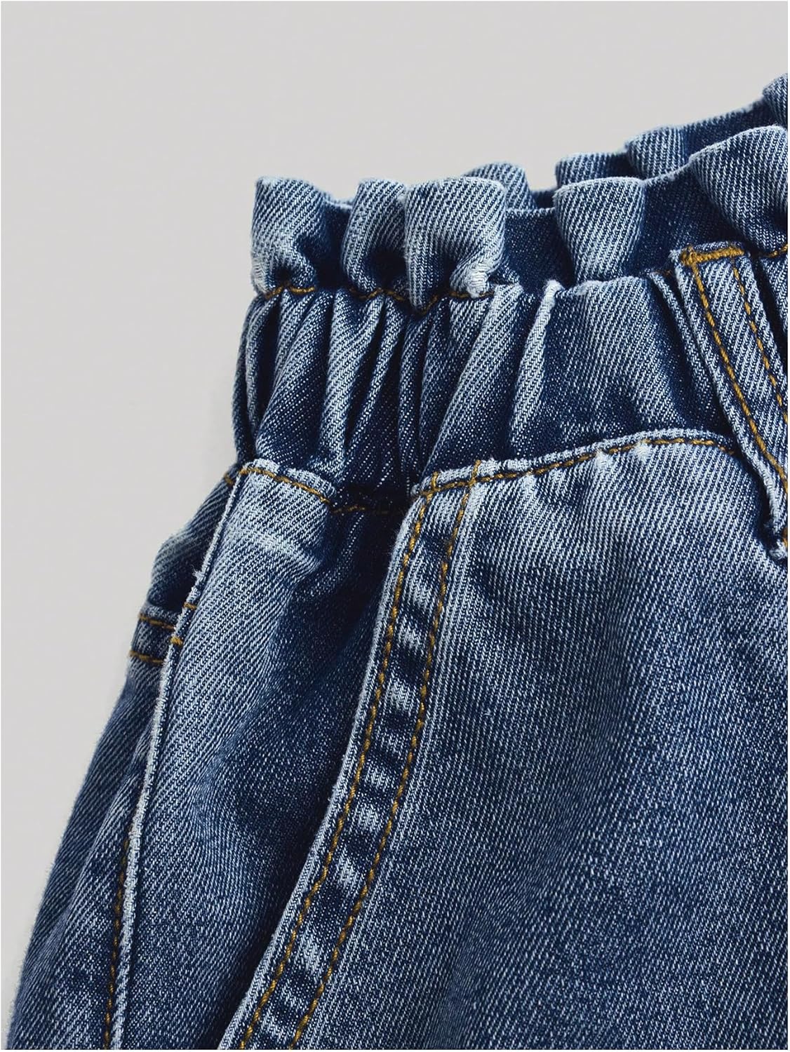 SweatyRocks Girl's Wide Leg Denim Pants Elastic High Waisted Loose Jeans with Pocket