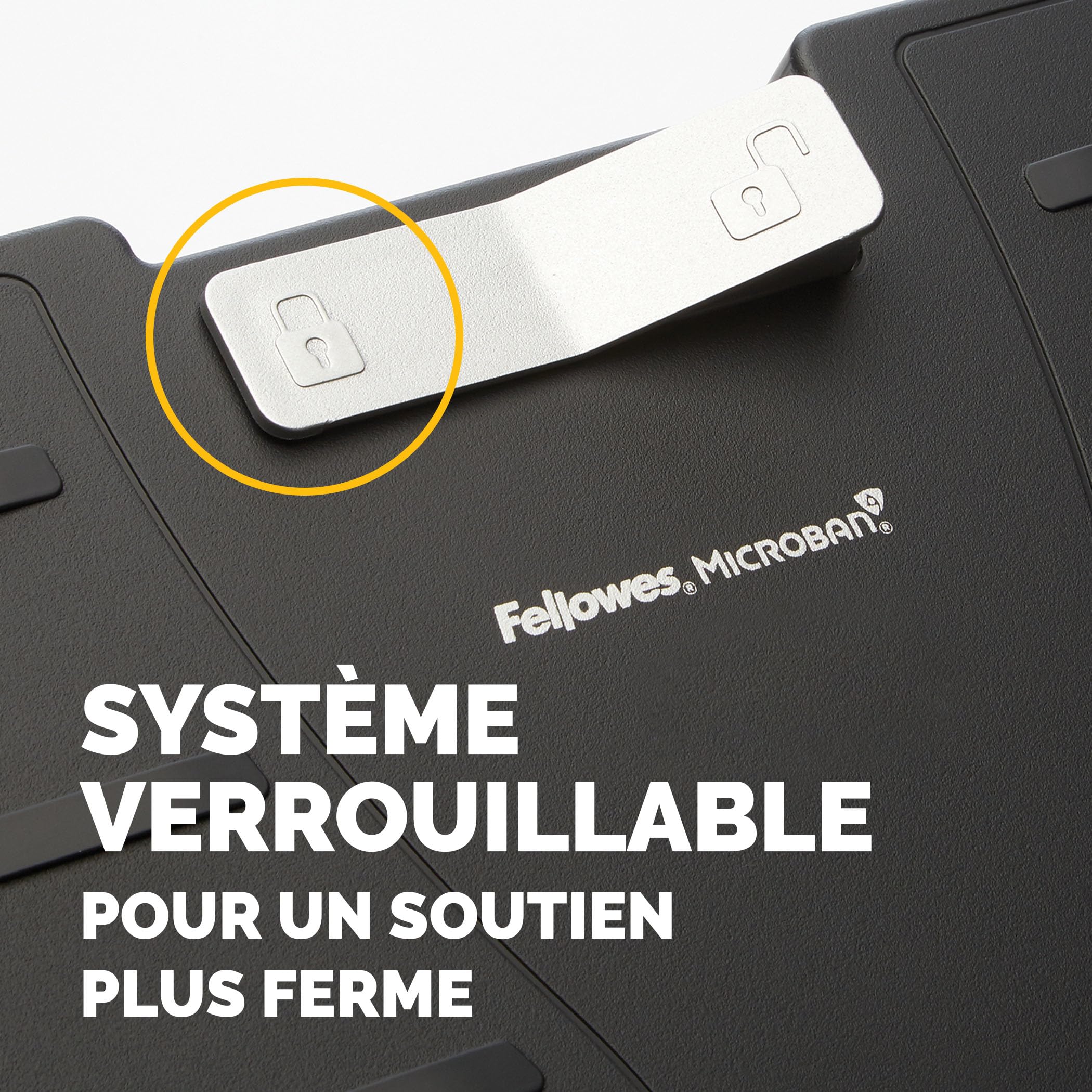 Fellowes Repose-pieds Office Suites, 3 hauteurs possibles, inclinaison jusqu'à 30°, protection antibactérienne Microban, noir