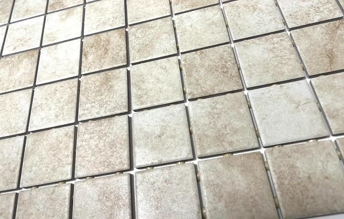 Porcelanato mosaico beige mate 2x2 pulgadas cuadrado para piso y pared miniatura 4