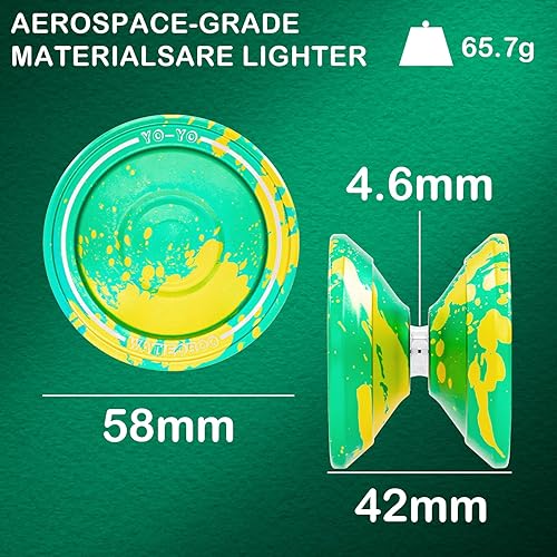 Miniatura 2 de WATIEOBOO Yoyo Yo profesional de metal sensible para principiantes, yo yo no responde para adultos intermedio-avanzados jugadores