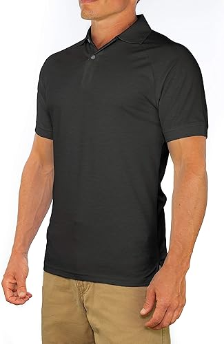 Comfortably Collared camiseta polo para hombre de ajuste perfecto, elástica, transpirable, absorbe el sudor, manga corta, para hombre, cuello polo