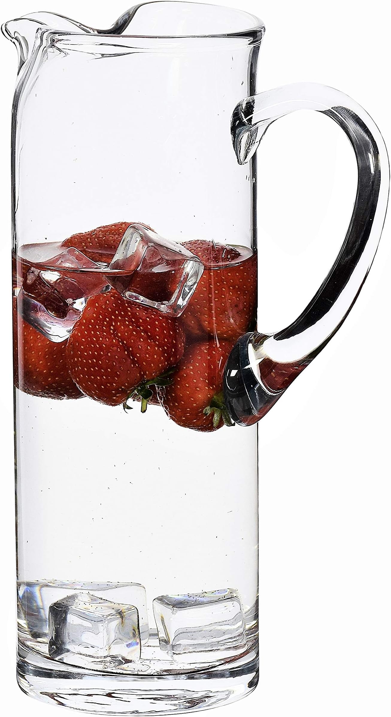 SOLAVIA Clear Glass Pimms | Cordial Ice Lip Jug Carafe 29cm high 2 L for Home and Restaurant