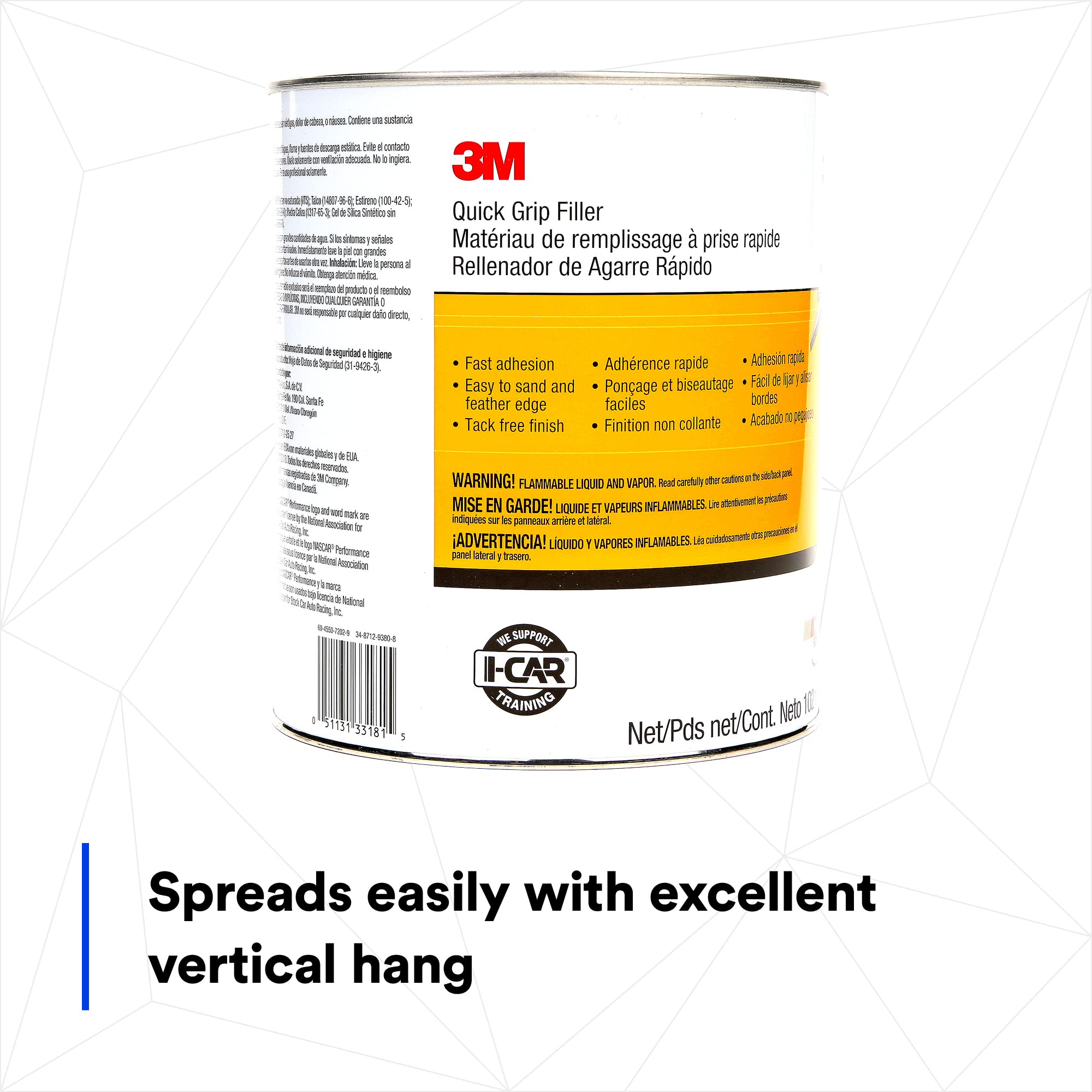 Amazon.com: 3M Quick Grip Filler 33181, Stain Resistant, Tack Free