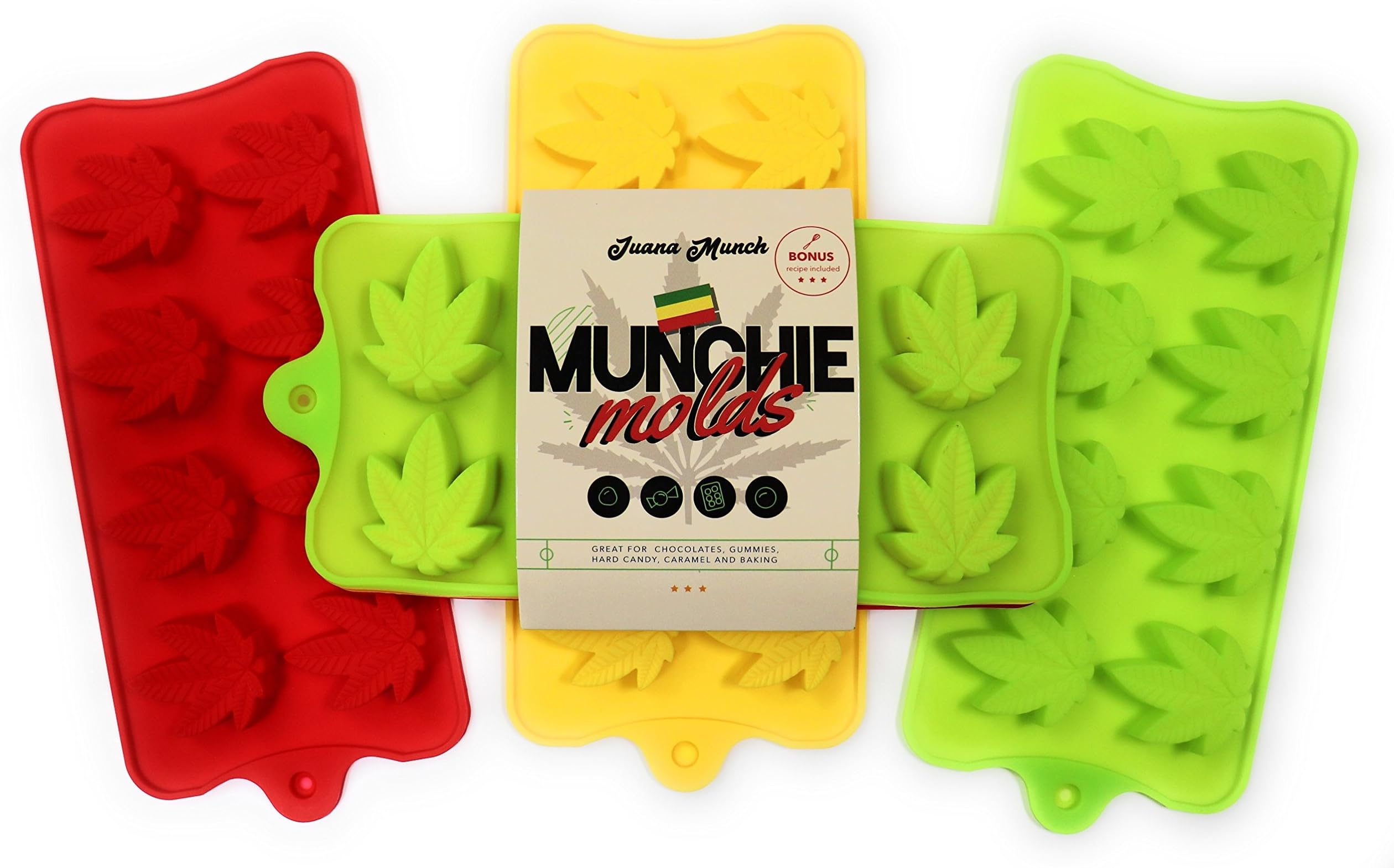 Silicone Molds for Candy | Leaf Shaped Mold Tray – 3 Pack | Ideal for Hard Candy, Gummy, Chocolate Truffle, Caramel, Gelatin, Jello, even Ice!