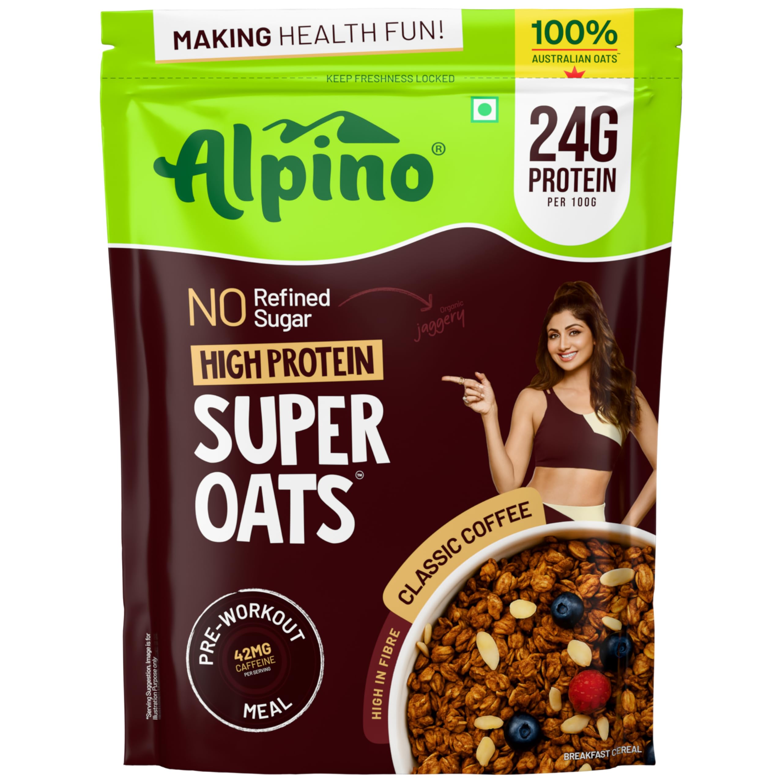 ALPINO 24% High Protein Super Oats Classic Coffee 1kg