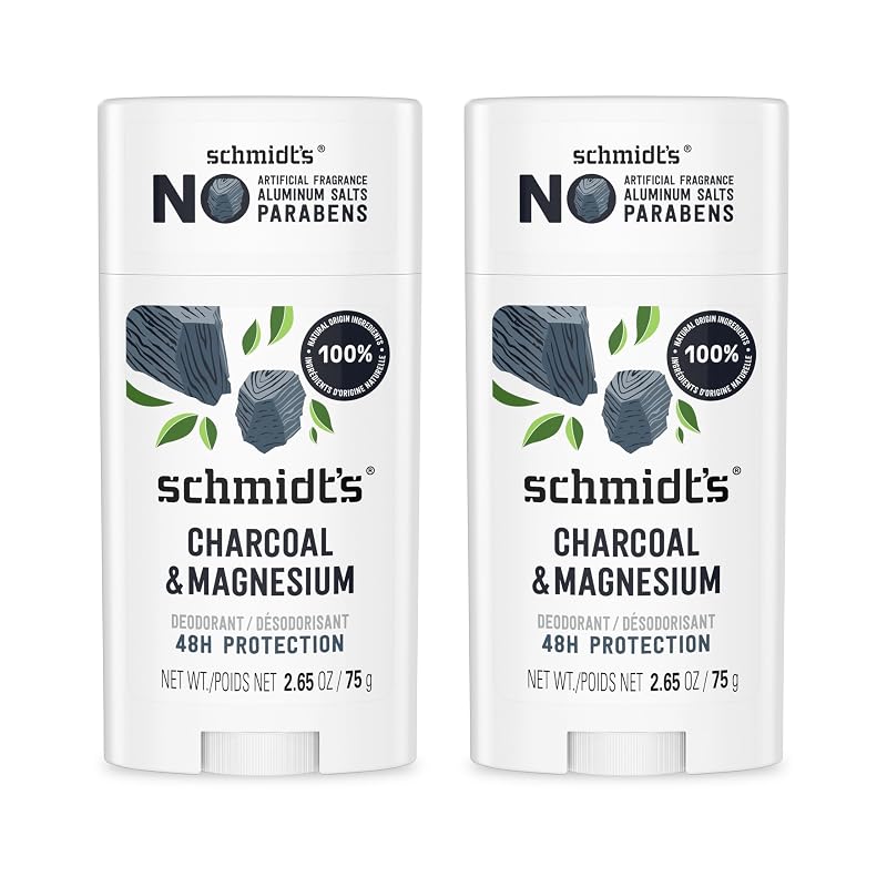 Desodorante Schmidt's Carvão e Magnésio, Pacote com 2, 75 g