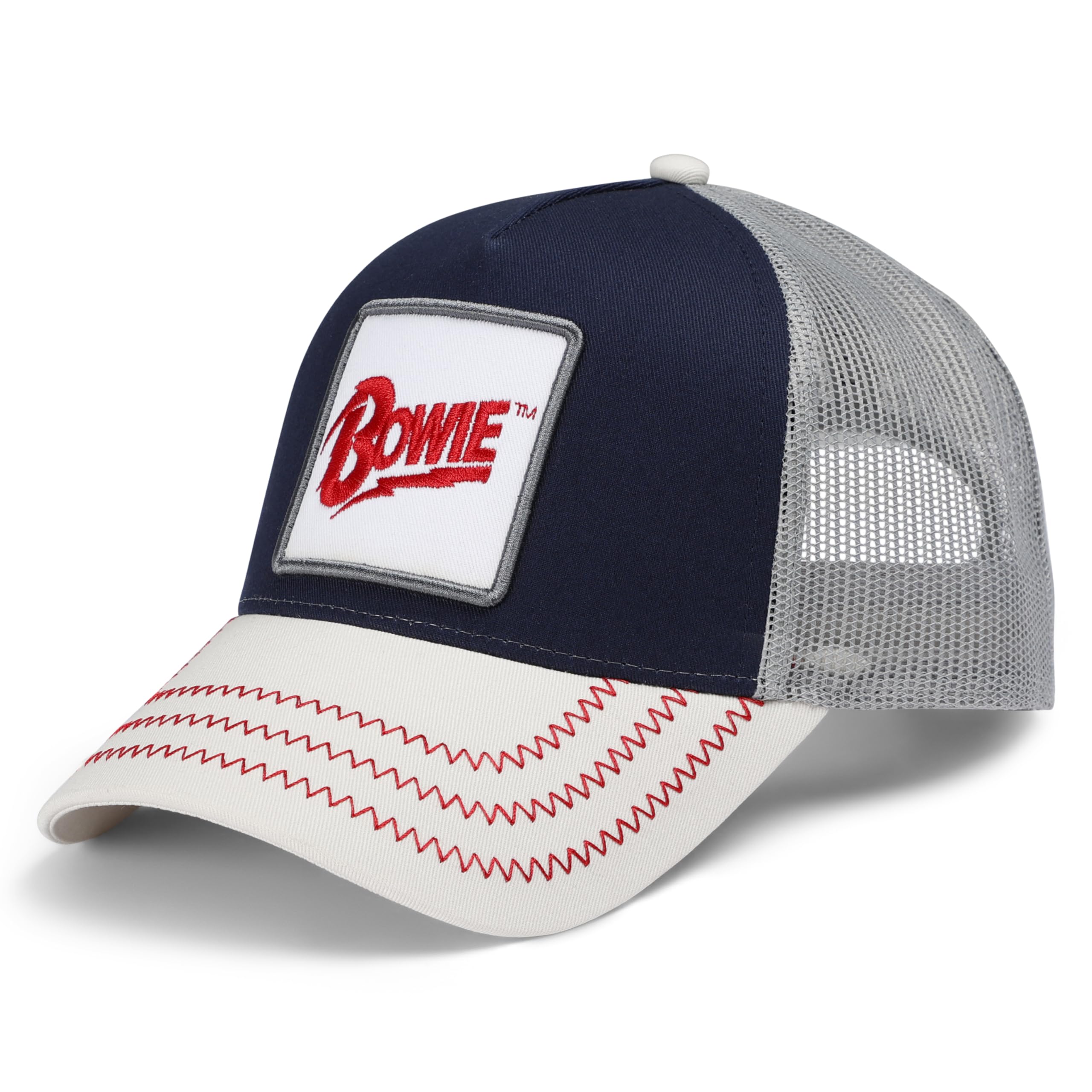 Amplified Men's Grey/Black David Bowie Trucker Cap (One Size) ()