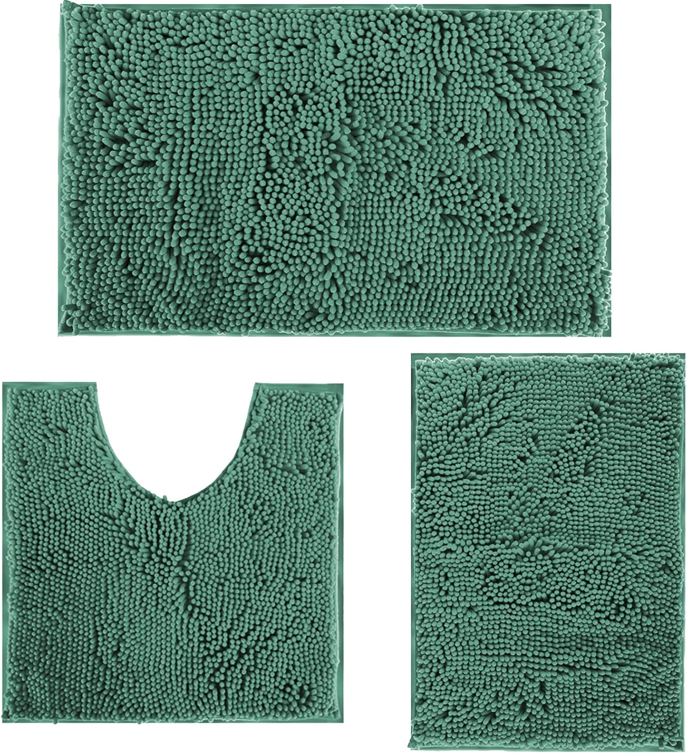 Run Helix Bathroom Rugs Chenillen Bath Rug Set 3 Piece Non