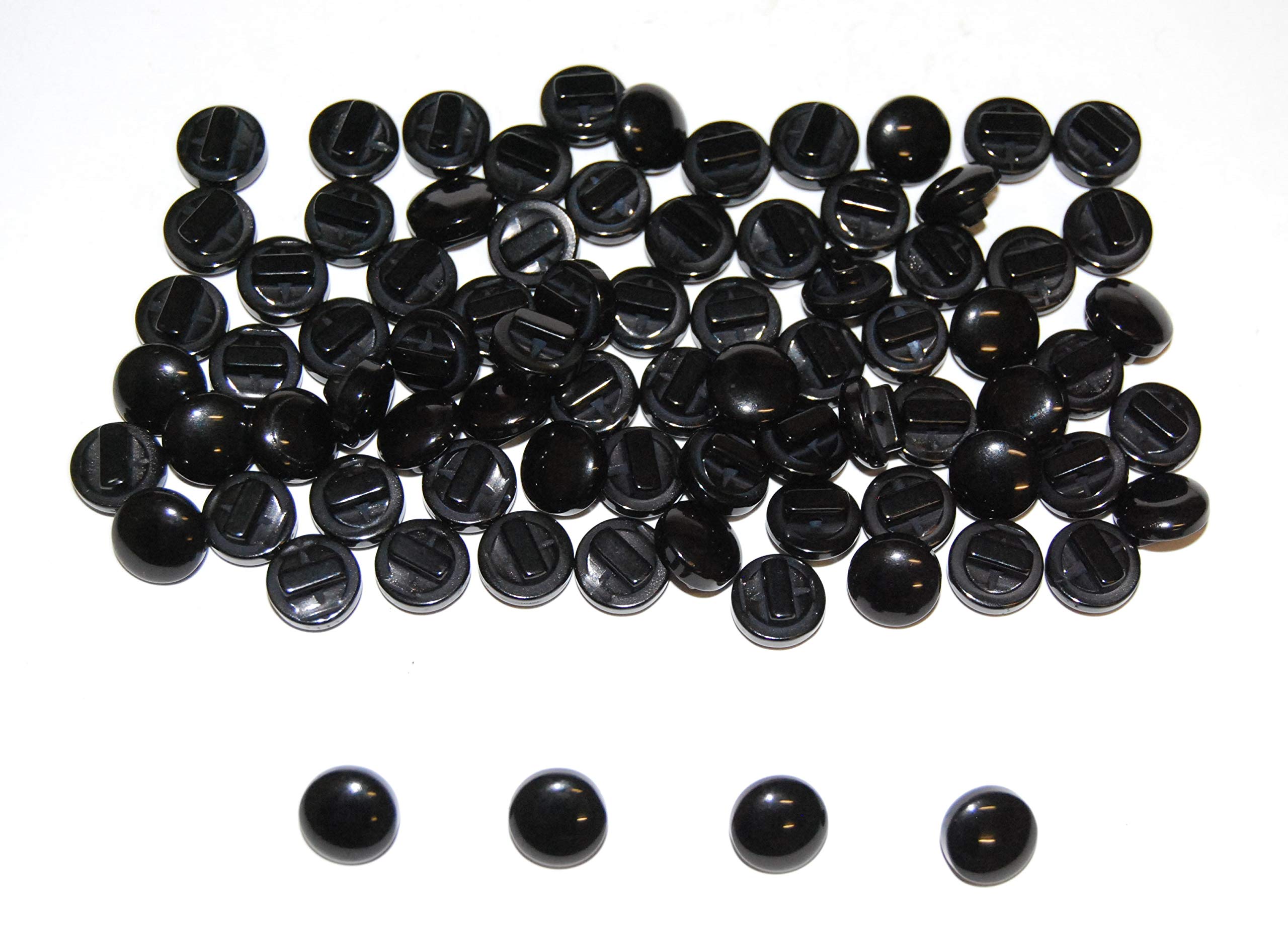 celloexpress Pearlised Mushroom Buttons - 10mm - for Sewing & Crafting (Black, Pack of 250)