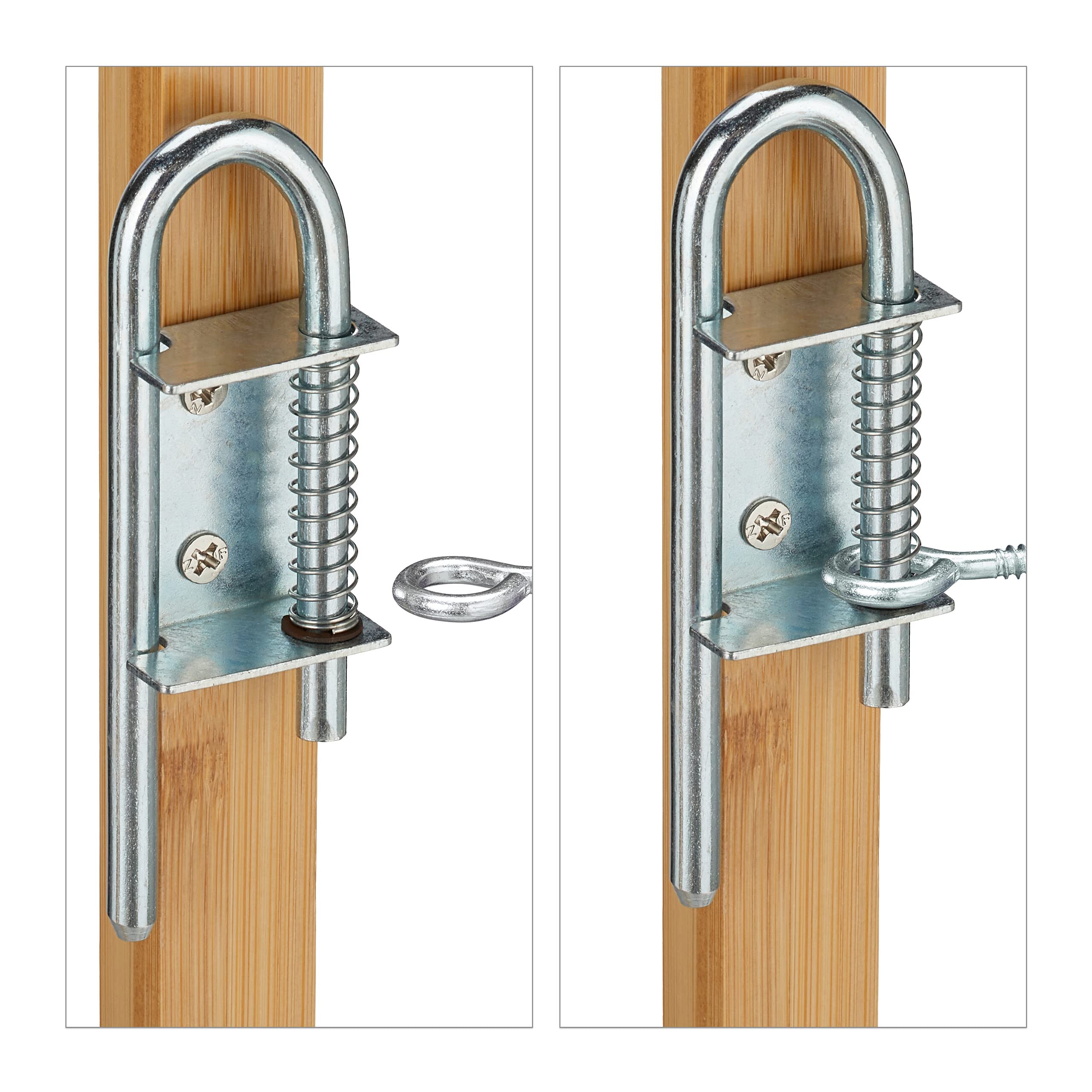 Relaxdays Cancelletto di Sicurezza per Cani, Recinzione Allungabile Fino a 130 cm, Alto 87,5-100 cm, in bambù, Naturale