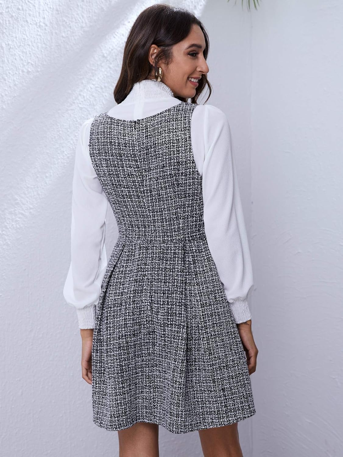 Button front tweed dress Clearance