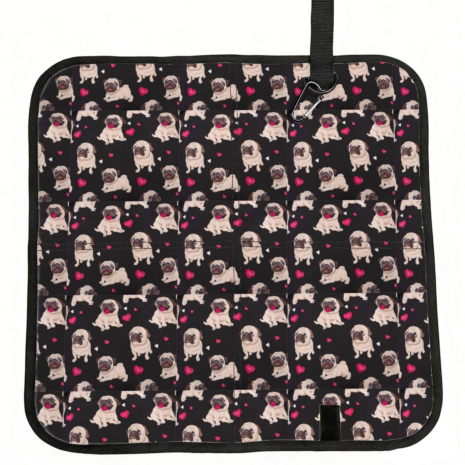 AYYQWE Cute Pug Print Foldable Seat Cushion Portable Chair Pad Office Commuting Picnic Camping Outdoor