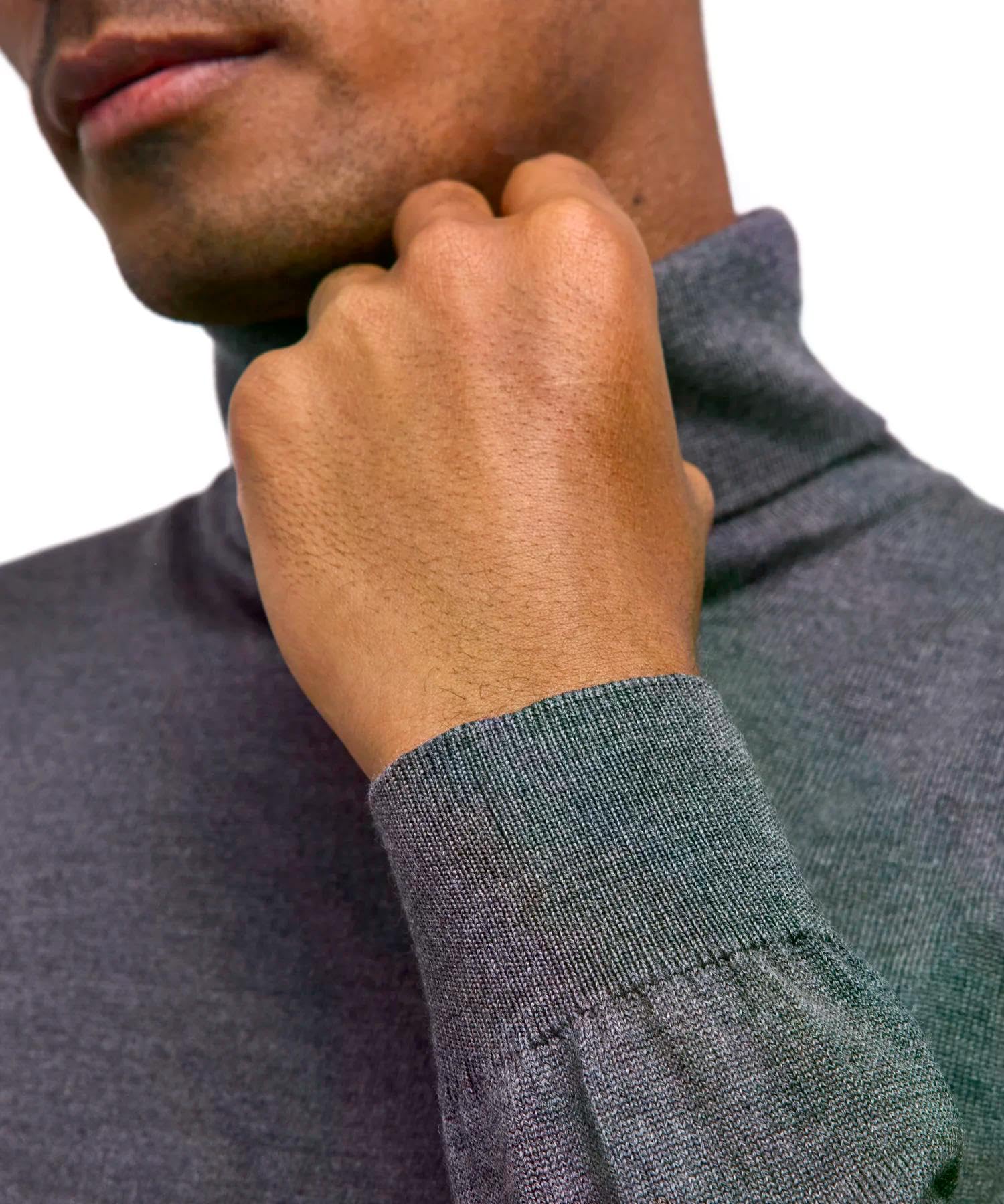 FALKE Hombre Basic Roll Neck suéter pulóver Elegante clásico para el Trabajo y el Tiempo Libre con Cuello Alto Transpirable regulación climática antiolor Lana 1 Pieza