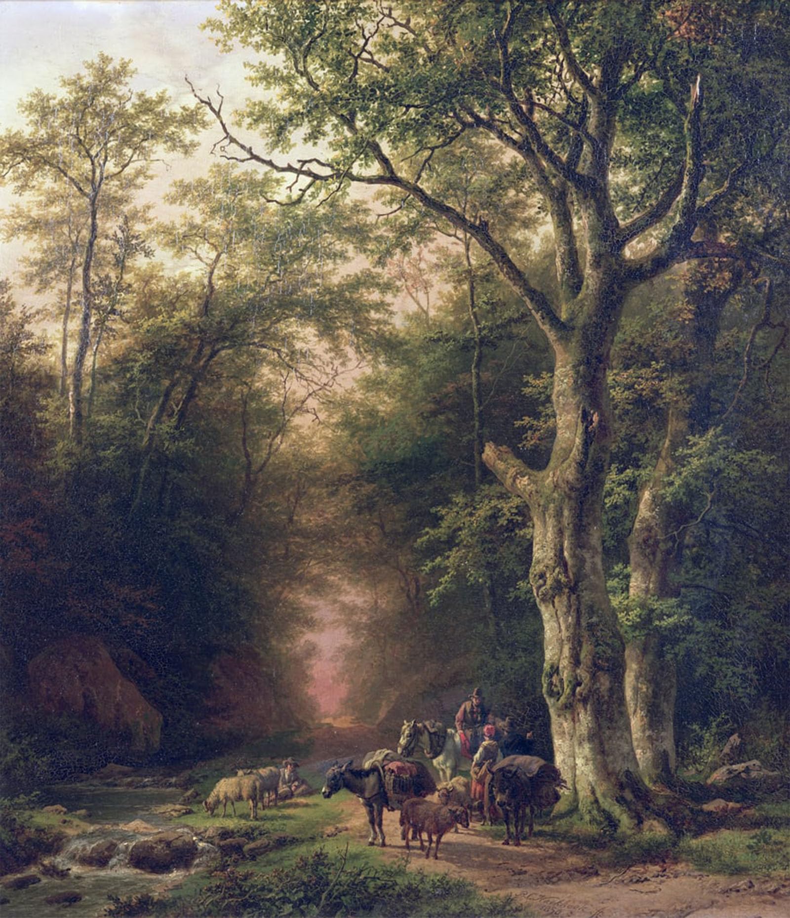 ARTXLXXBN Famous Art Print Poster Vintage Wall Art Unbekanntes Bild by Barend Cornelis Koekkoek Canvas Art Poster for Home Decor 60x90cm
