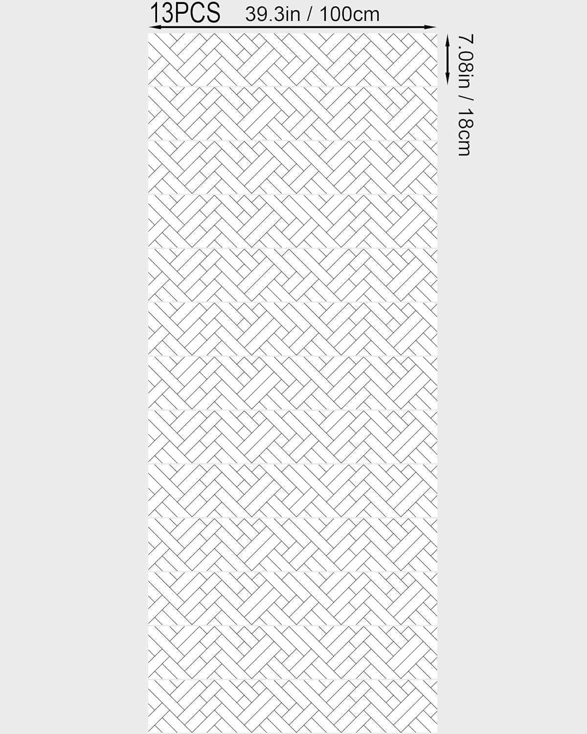 FLFK Stair Riser Decals - Black Lines Stair Stickers Murals Peel and Stick Self-Adhesive for Home Decor, 39.3" W x 7.08" H x 13Pcs