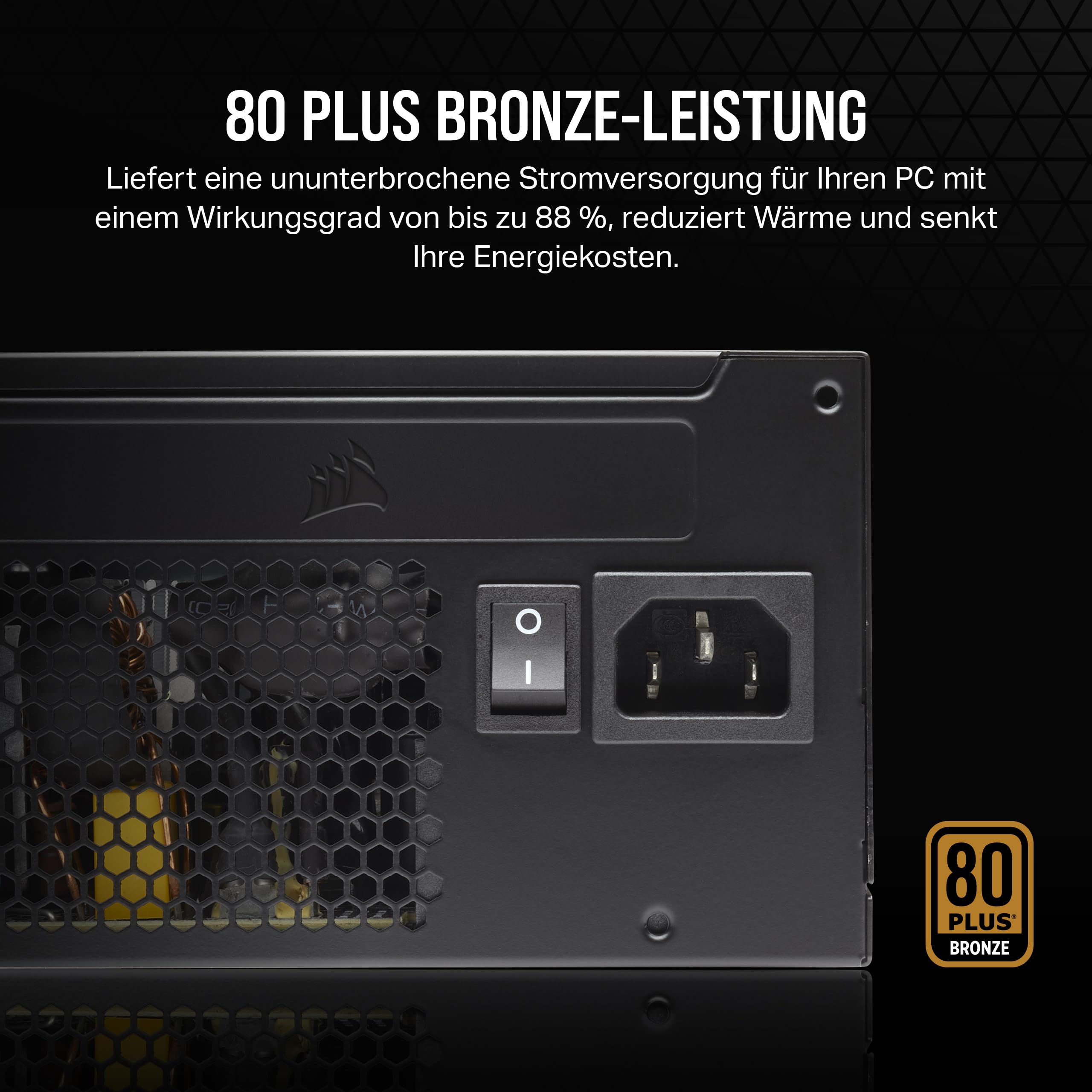 CORSAIR CX650 ATX 650W Netzteil - 80 Plus Bronze Zertifiziert - Geräuscharm - Ummantelte Kabel - Nicht Modular - EU - Schwarz