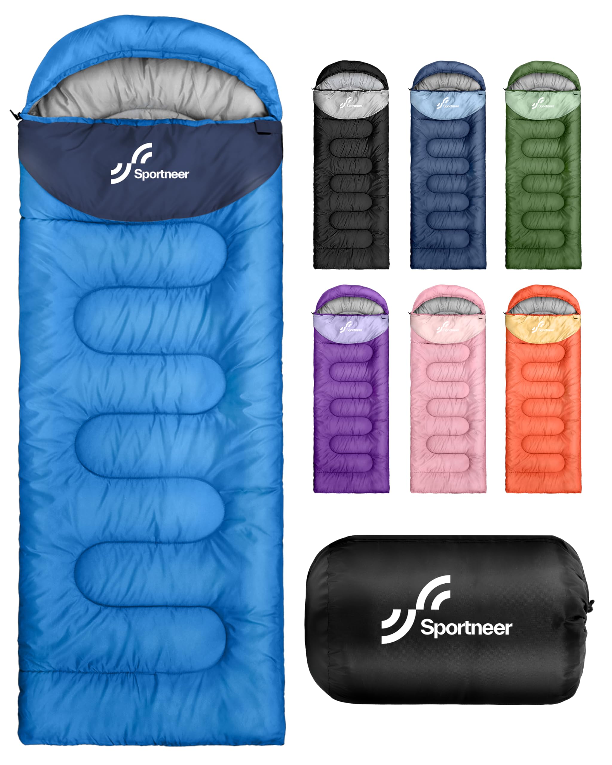 Schlafsack Outdoor - Sportneer Schlafsack Erwachsene und Kinder - Schlafsack Winter, Schlafsäcke, Camping Sleeping Bag Deckenschlafsack Leicht Tragbar für Camping Wandern Rucksackreisen