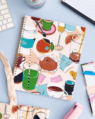 Miniatura 4 de Kate Spade New York Cuaderno grande con rayas universitarias, cuaderno espiral de 11" x 9.5" con 160 páginas