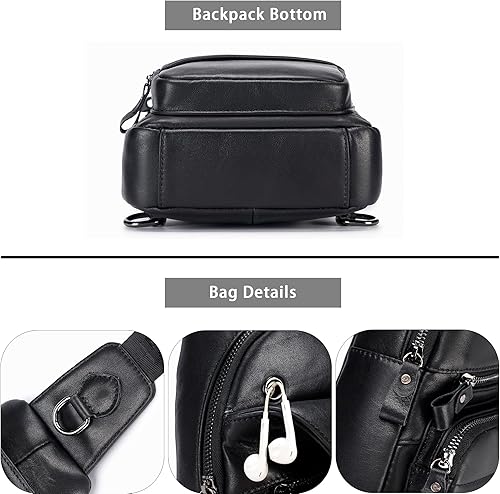 Miniatura 200 de LUKZIJAES Bolso bandolera de cuero genuino para hombre marrón (#1-Brown)