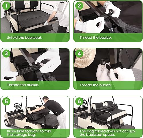 Miniatura 7 de 10L0L Bolsa de almacenamiento para carrito de golf para 4 pasajeros, bolsa de carga con cremallera, hebilla fuerte, amplía el espacio para Yamaha,