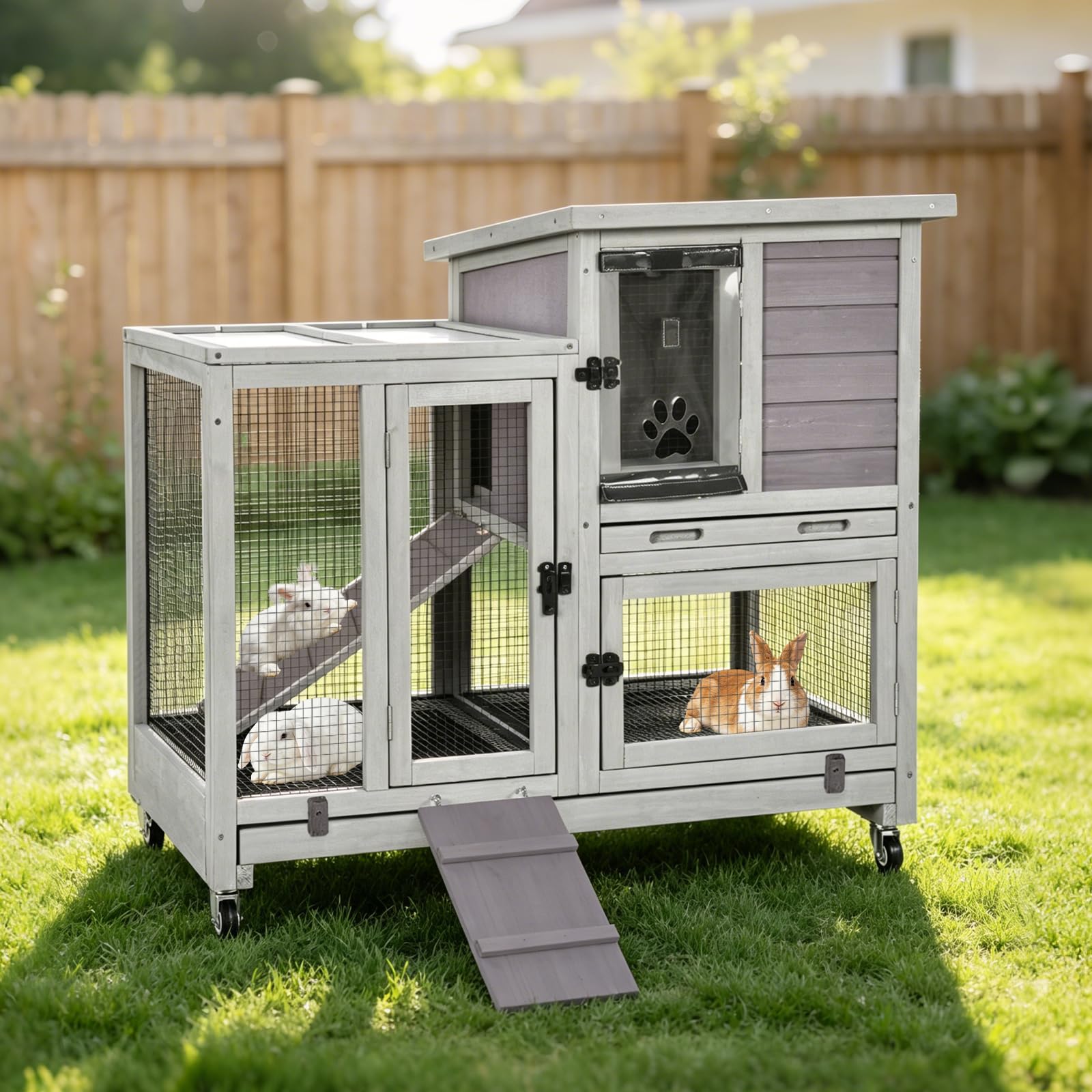 Amazon.com: Aivituvin Rabbit Hutch Large Wooden Bunny House Guinea