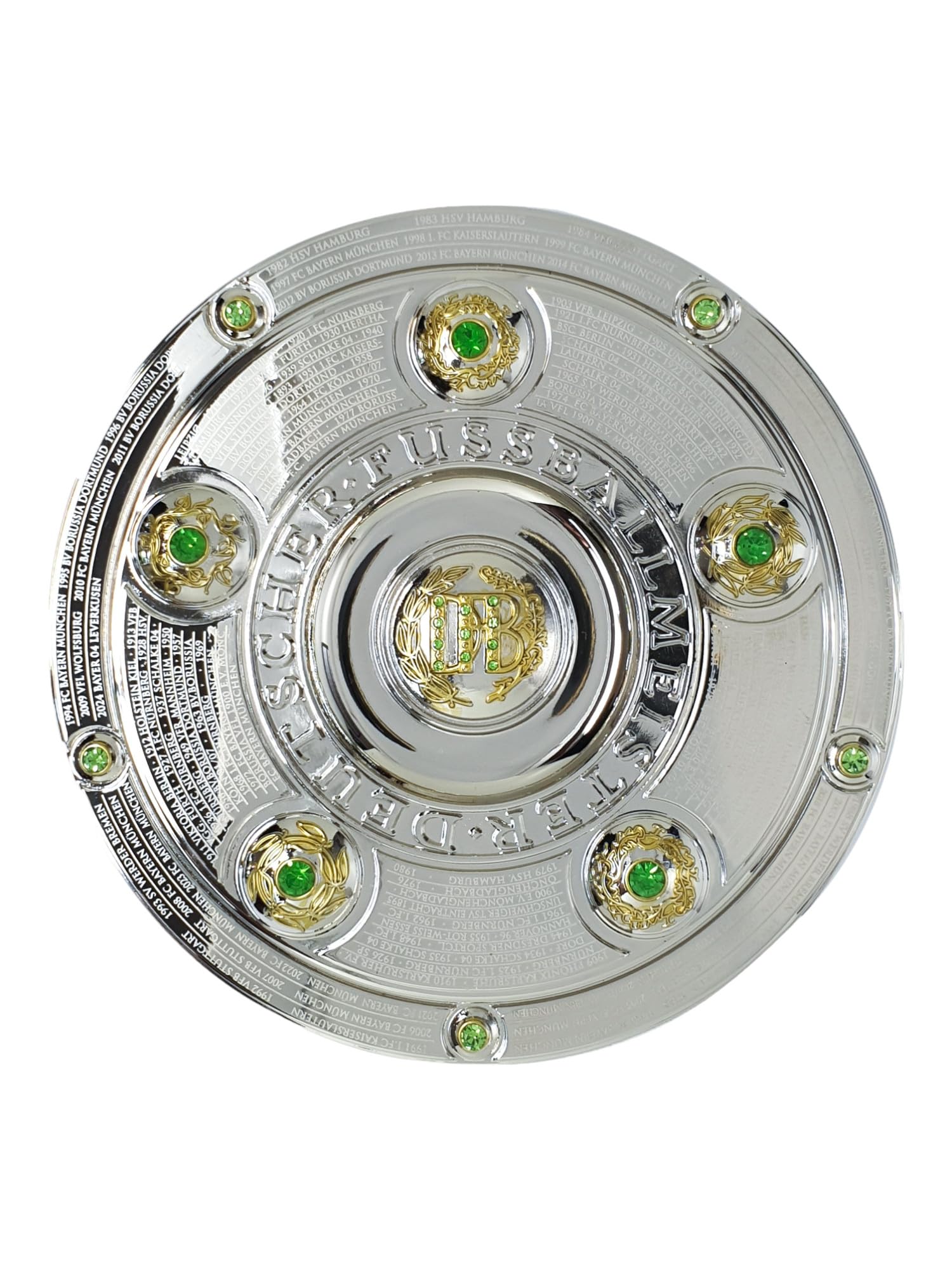 AMBALLCOM | 150 mm hohe Replica Trophäe - 3D Nachbildung der DFL Meisterschale Bundesliga | Verpackt in Displaybox | Sport | Fussball | Geshenk fur fussball fan
