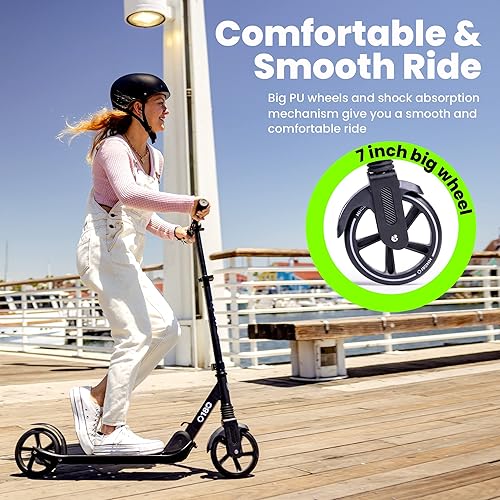 Miniatura 3 de Patinete Aero para niños de 8 a 12 años, adolescentes y adultos | Patinetes de 2 ruedas para niños y niñas | Absorción de golpes, plegable y