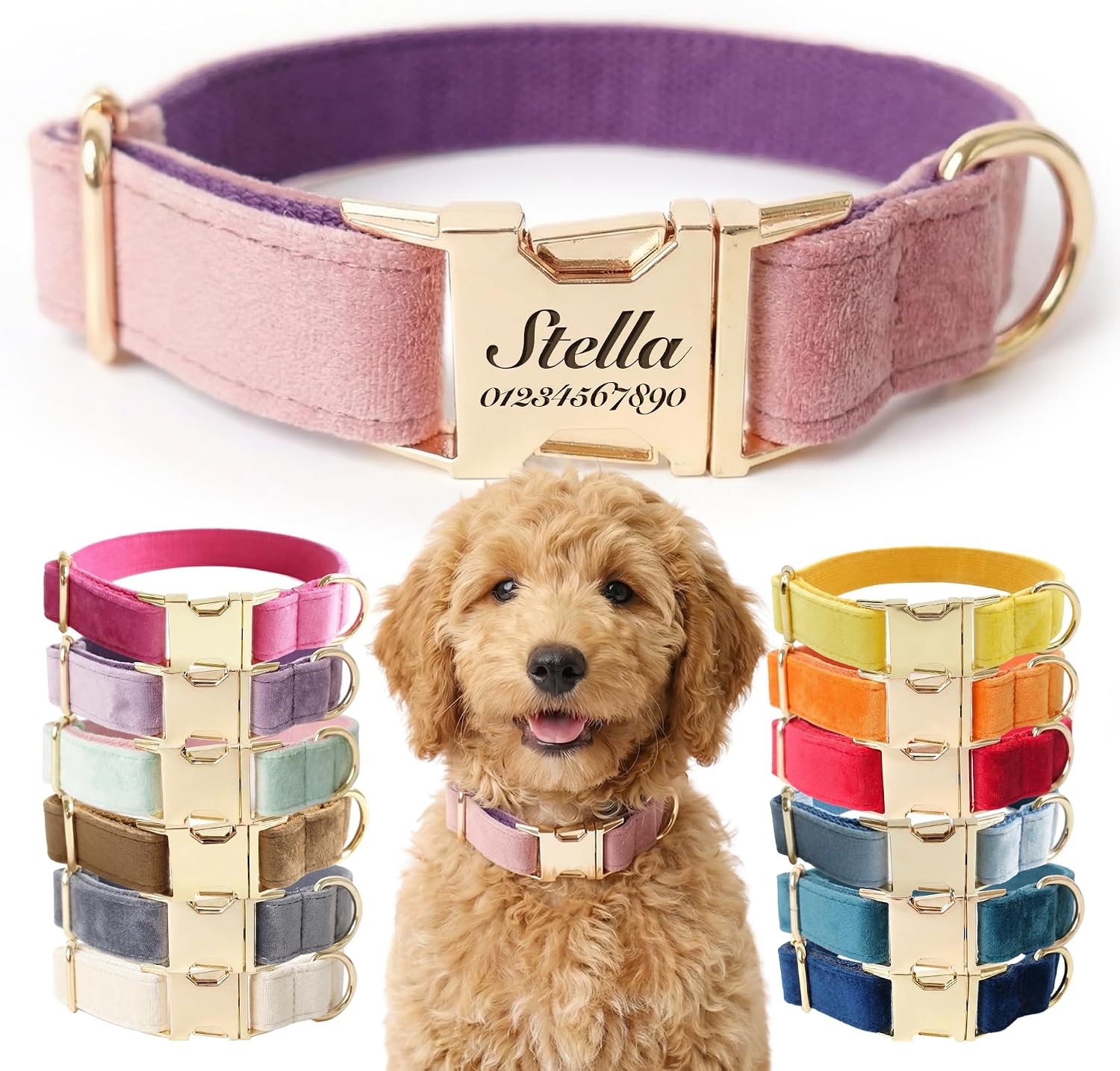 Collar para perro personalizado con grabado en hebilla miniatura 1