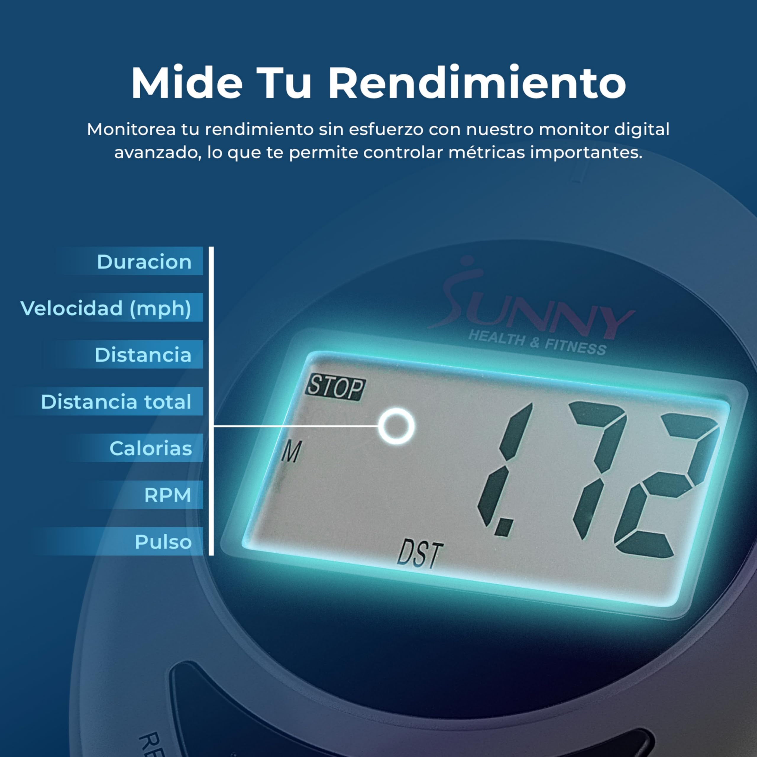 Sunny Health & FitnessMáquina elíptica de Step Legacy, Bicicleta elíptica para Todo el Cuerpo, Equipo de Ejercicio de bajo Impacto, Equipo de Cardio para el hogar