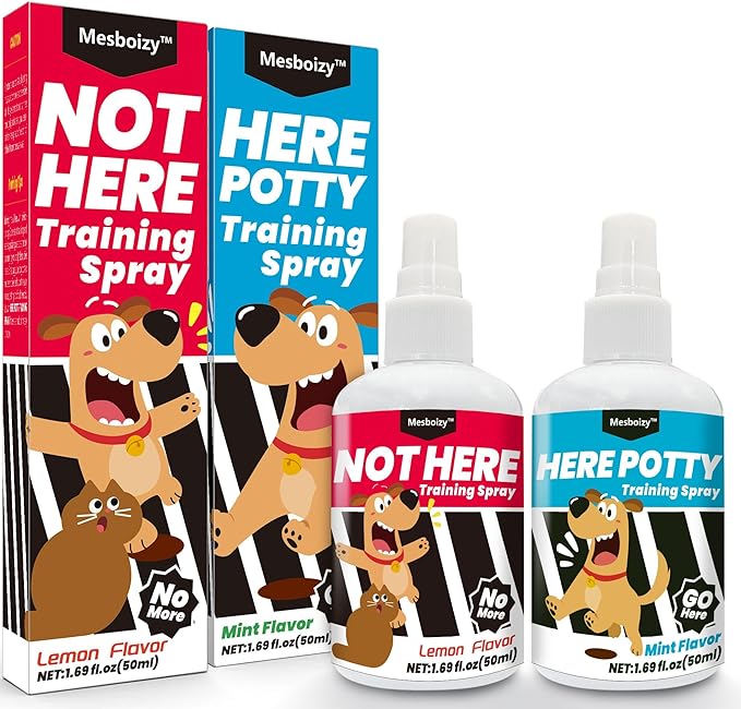 Dog Pee Spray Set, Includes Here Potty & Not Here Training Spray, Potty Training Spray for Dogs, Helps Dogs Develop Proper Potty Habitss (1.69 fl oz Each)