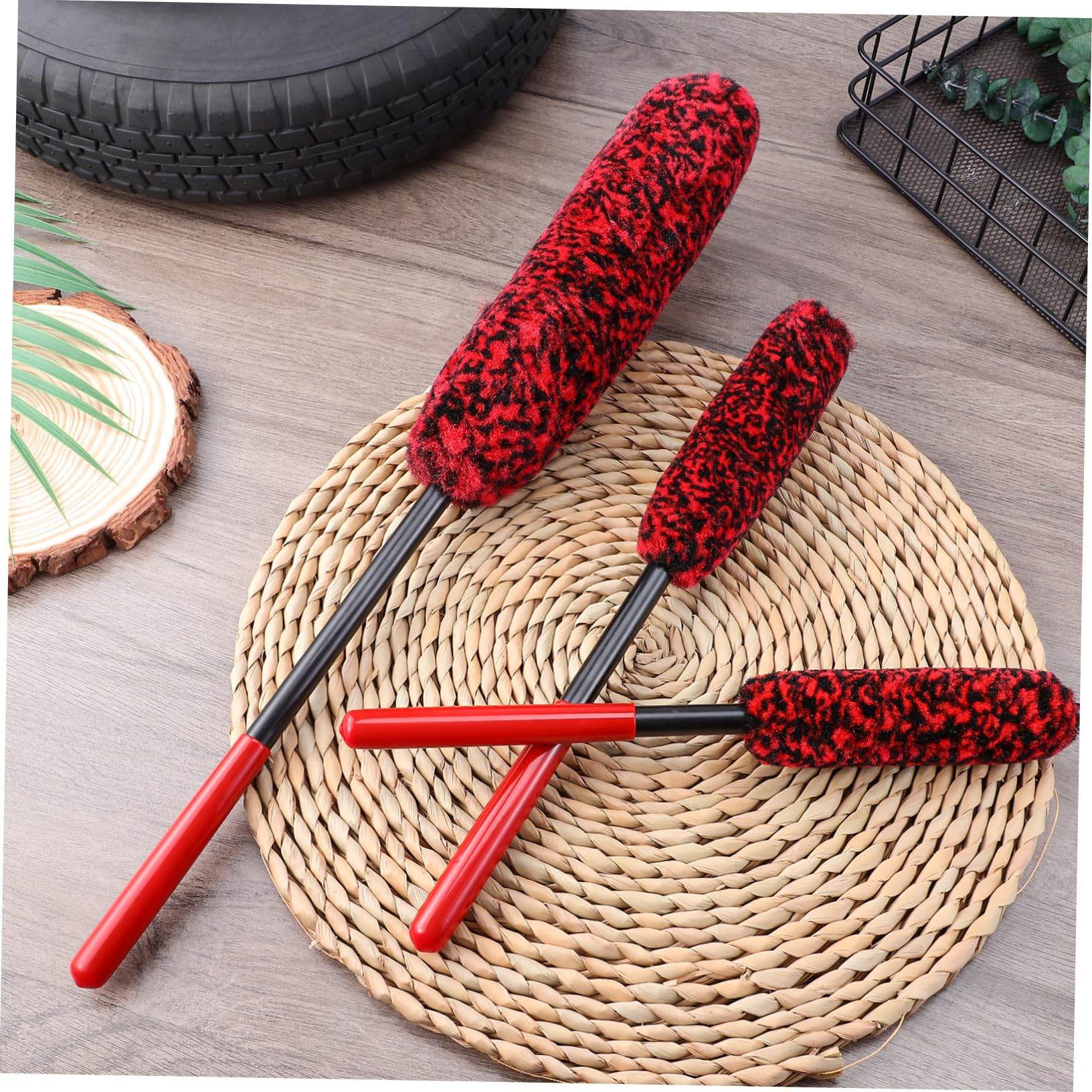 VALICLUD 3pièces Brosse de Nettoyage pour Jantes Voiture à Tête Flexible Kit de Lavage Auto pour Pneus et Roues