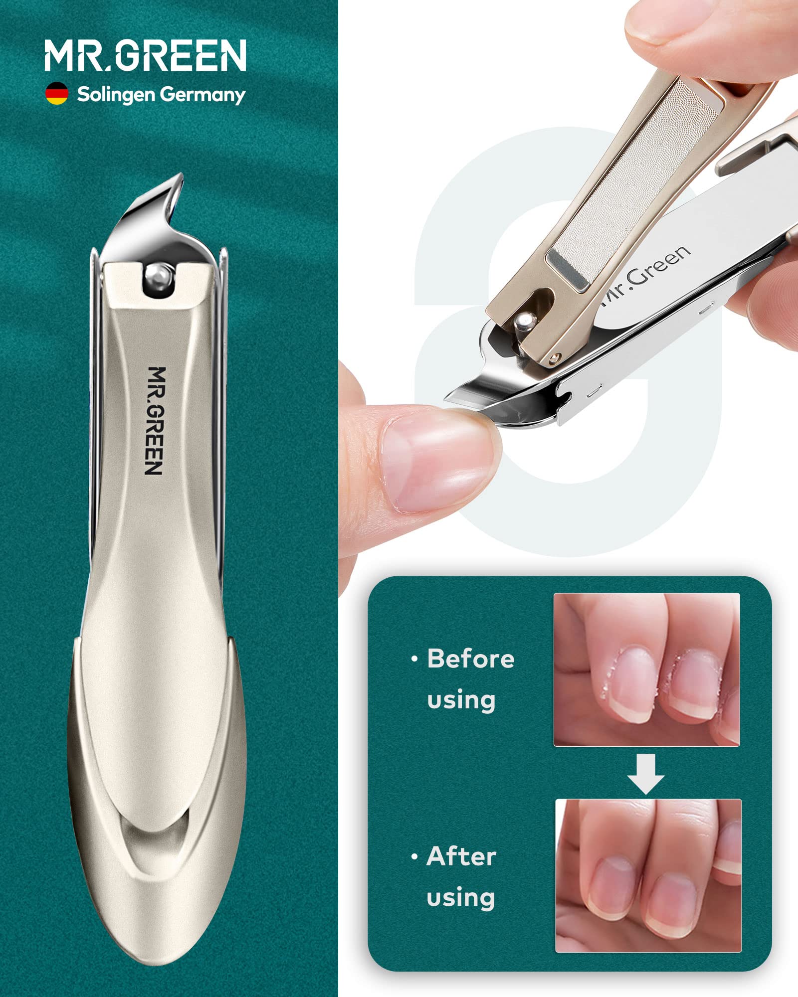 MR.GREEN 9-in-1 Maniküre & Pediküre Set – Professionelle Nagelschere aus deutschem Edelstahl, Pflege-Set mit spritzwassergeschützter Nagelzange & echtem Leder-Etui (Tiefblau)
