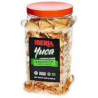 Vista 19 de Iberia Tarro de chips de plátano salado de 20 onzas y tarro de chips de plátano naturalmente dulce, paquete de 20 onzas