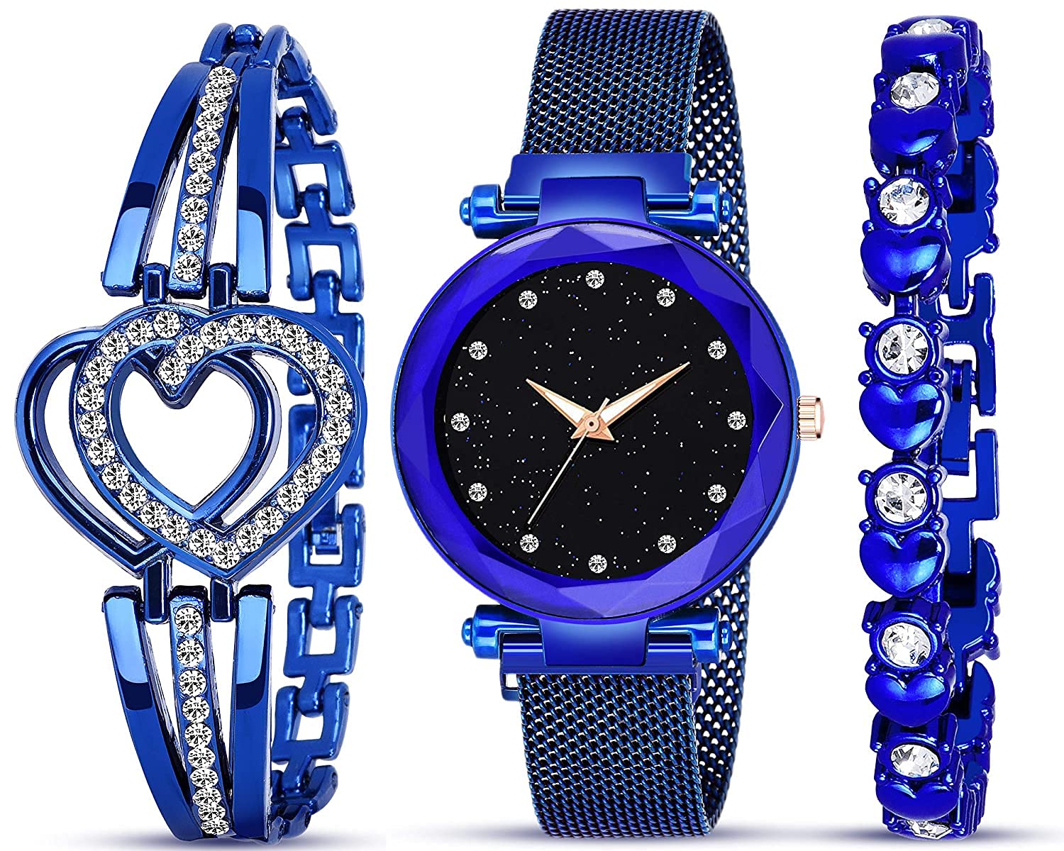 R1O Analogue Diamond Studded 4 Point Round Dial Magnet with braslate Combo Watch for Women analoug Watch or Girls and Watch for Girl (Combo of 3) (B09NPYLXG6) Amazon Price History, Amazon Price Tracker