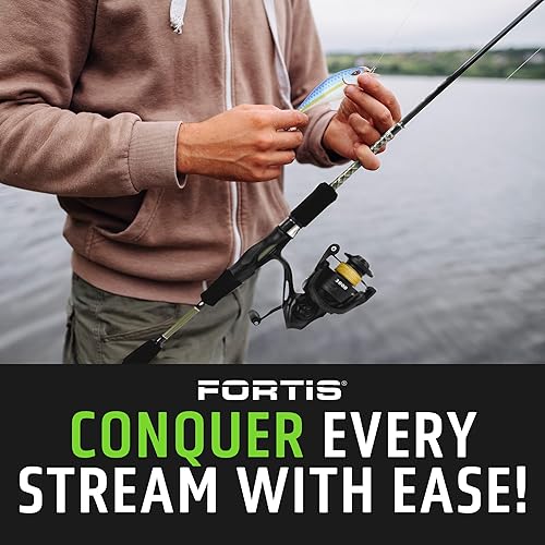 Miniatura 6 de Fortis Cañas giratorias de pesca de 7 pies, 2 unidades, medianas, fuertes, sensibles, ligeras, grafito en blanco con punta de fibra de vidrio súper