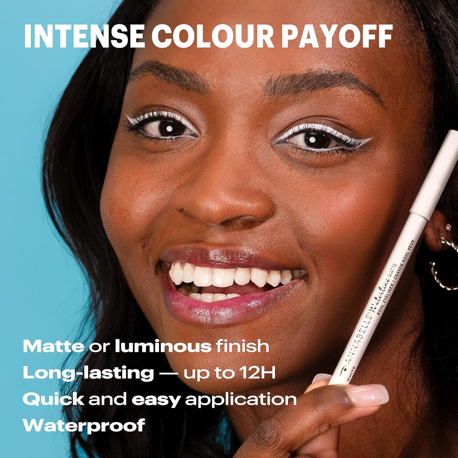 Annabelle Waterline Matte Kohl Eyeliner Pencil, Blackest Black, Intense Colours, Matte Finish, Easy-To-Apply, Long-Lasting 10H, Waterproof, Transfer-proof, Cruelty-Free, 1.2 g - Image 2