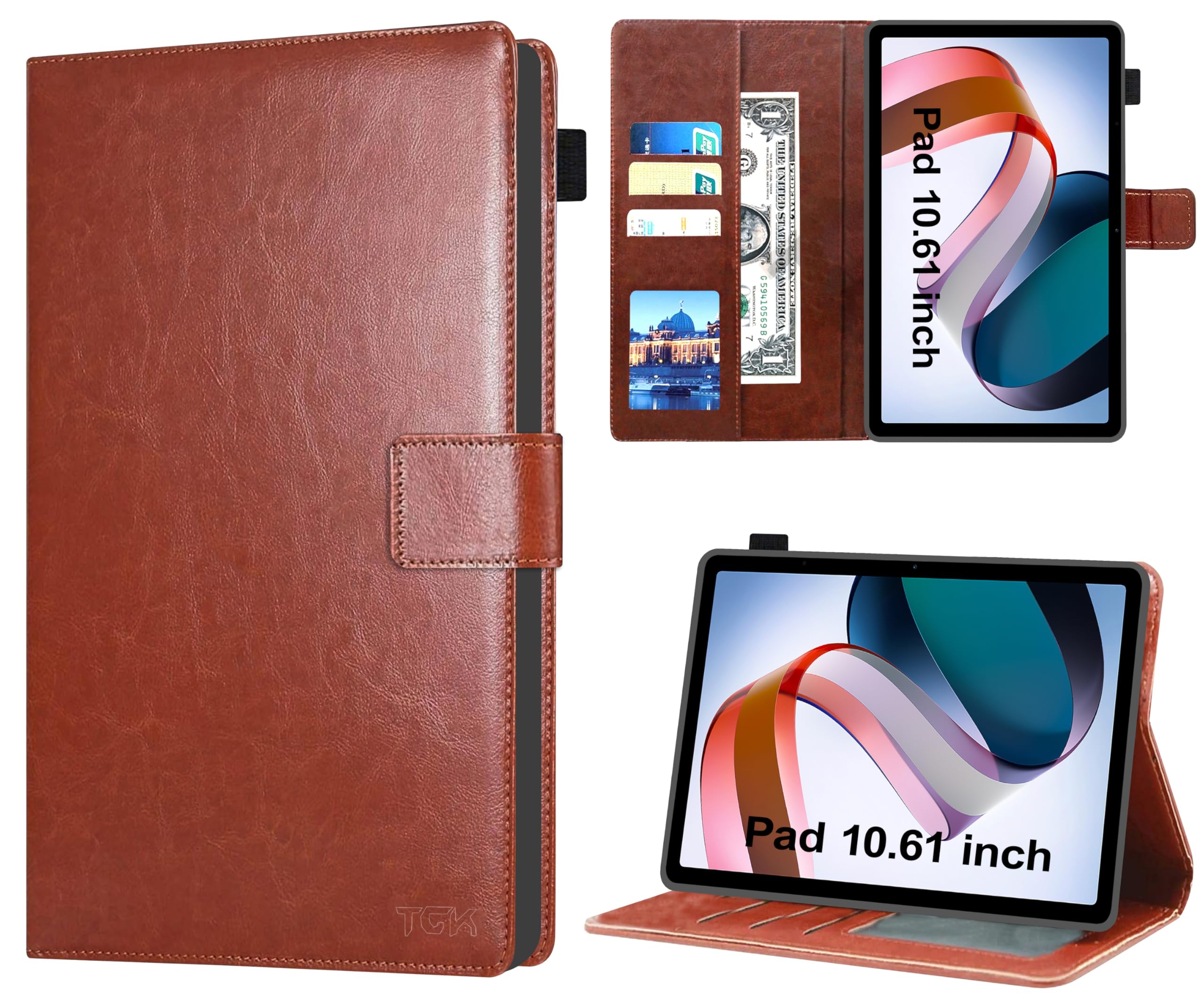 TGK Multi Protective Wallet Leather Flip Stand Case Cover for Redmi Pad 10.61 inch Tablet, Brown (B0BJK49JTP) Amazon Price History, Amazon Price Tracker