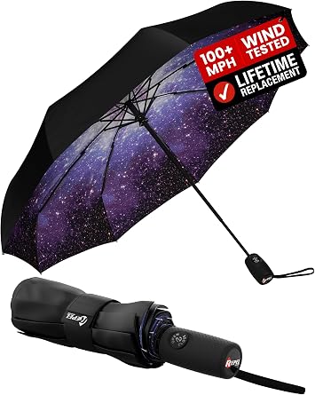 Repel Windproof Travel Umbrella - Compact & Withstands Winds up to 100MPH , Strongest Premium Auto Folding Umbrella for Rain and Sun - Durable, Light & Portable for Women & Men , Fits Backpack & Cars