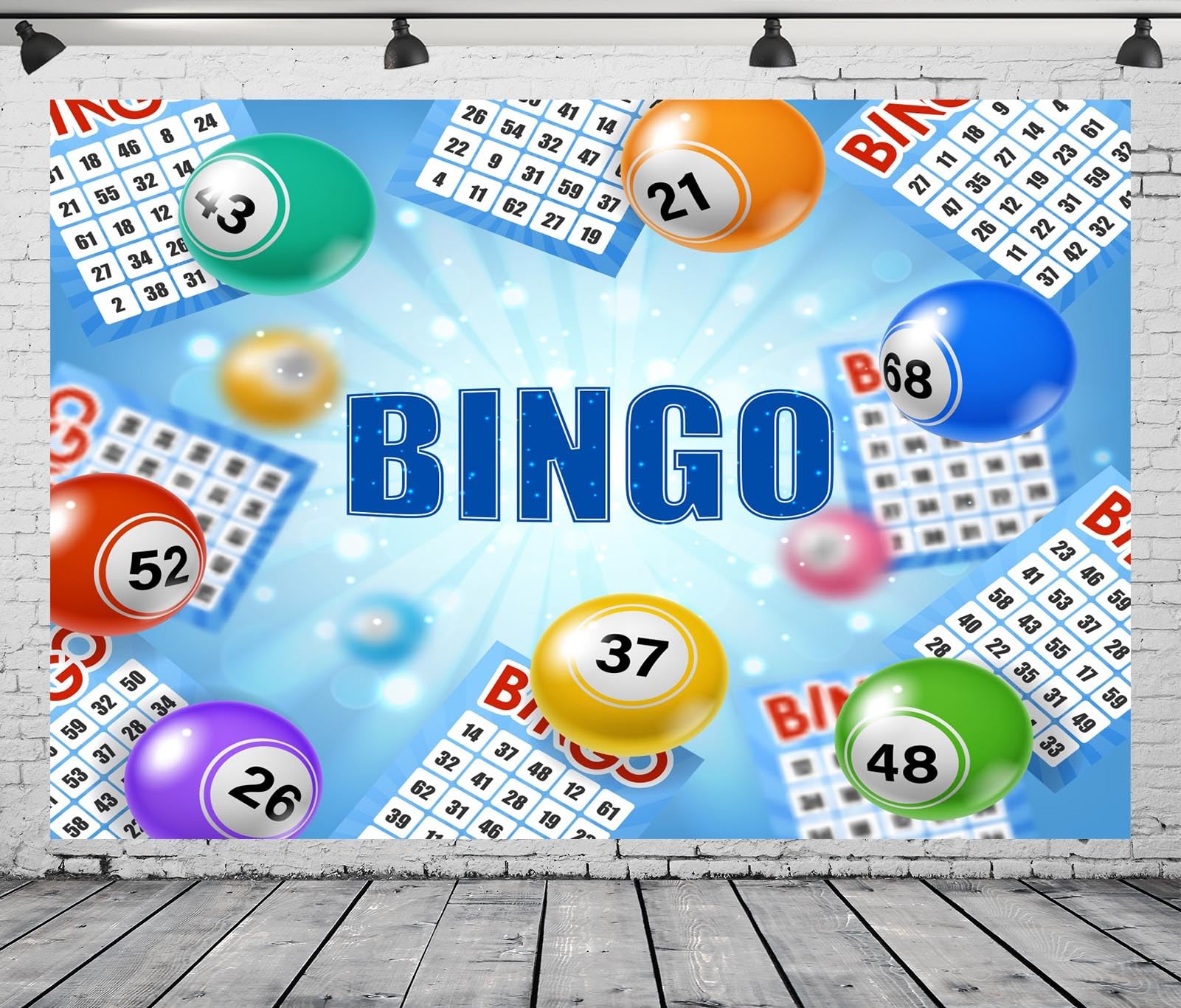 Amazon.com : Loccor 5x3ft Fabric Bingo Night Theme Backdrop Game Time ...